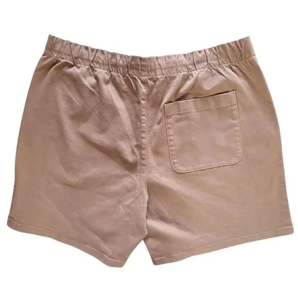 EVERLANE Organic Cotton Canvas Drawstring Shorts Rust XLarge - Picture 2 of 5